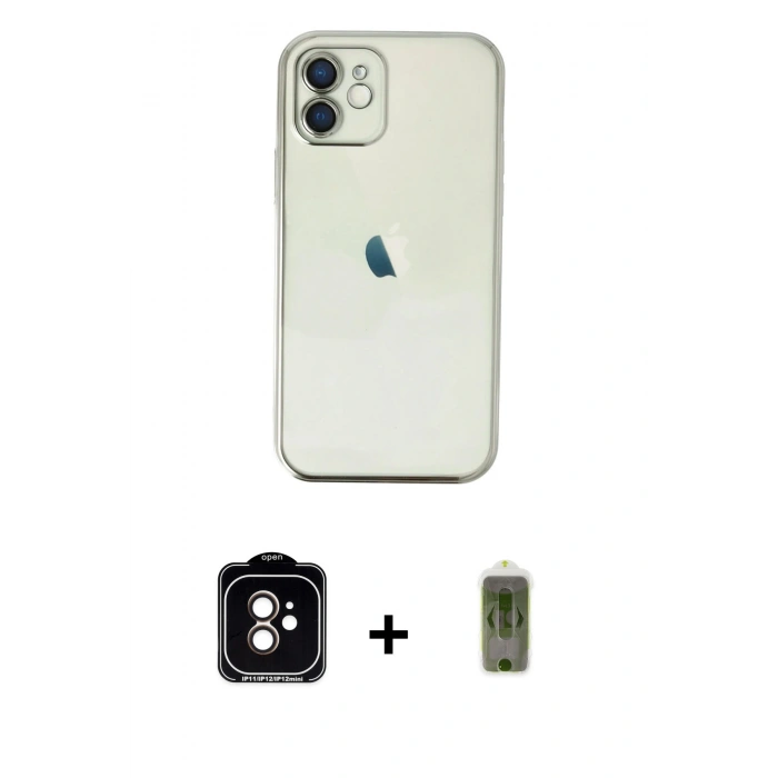 MARSİLYAN™- iPhone 11 Kılıf Vadi Minimal - Siyah Joko Magic 5D Hayalet Cam + PVD Metal Kamera Lens - TU