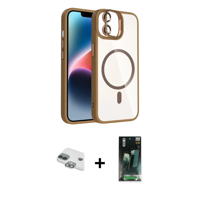 MARSİLYAN™- iPhone 11 Kılıf Yadigar Asil Koleksiyonu - Şeffaf 360 Full Body Arka Koruyucu + Pers Alüminyum Kamera Lens - YL