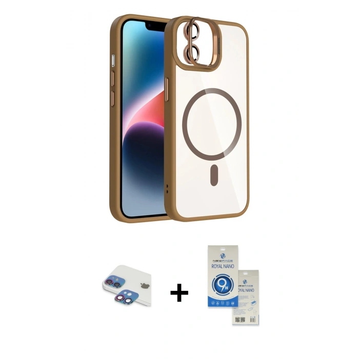 MARSİLYAN™- iPhone 11 Kılıf Yadigar Asil Koleksiyonu - Şeffaf Royal Nano Ekran Koruyucu + Pers Alüminyum Kamera Lens - GI
