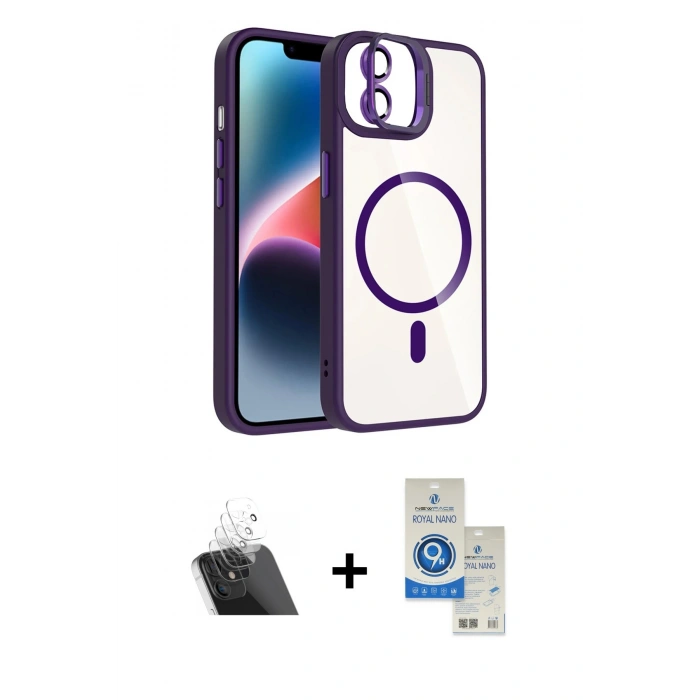 MARSİLYAN™- iPhone 11 Kılıf Yadigar Asil Koleksiyonu - Şeffaf Royal Nano Ekran Koruyucu + Kamera Lens Koruma Cam - SF