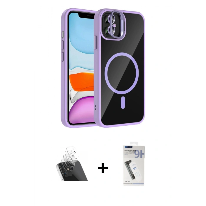 MARSİLYAN™- iPhone 11 Kılıf Yadigar Asil Koleksiyonu - Şeffaf Uv Polymer Nano Ekran Koruyucu + Kamera Lens Koruma Cam - SF