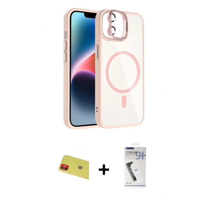 MARSİLYAN™- iPhone 11 Kılıf Yadigar Asil Koleksiyonu - Şeffaf Uv Polymer Nano Ekran Koruyucu + Rainbow Kamera Lens Koruma Cam - KI