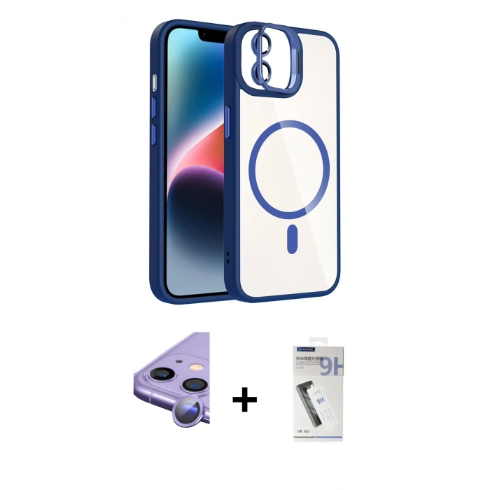 MARSİLYAN™- iPhone 11 Kılıf Yadigar Asil Koleksiyonu - Şeffaf Uv Polymer Nano Ekran Koruyucu + Raze Metal Kamera Lens - MR
