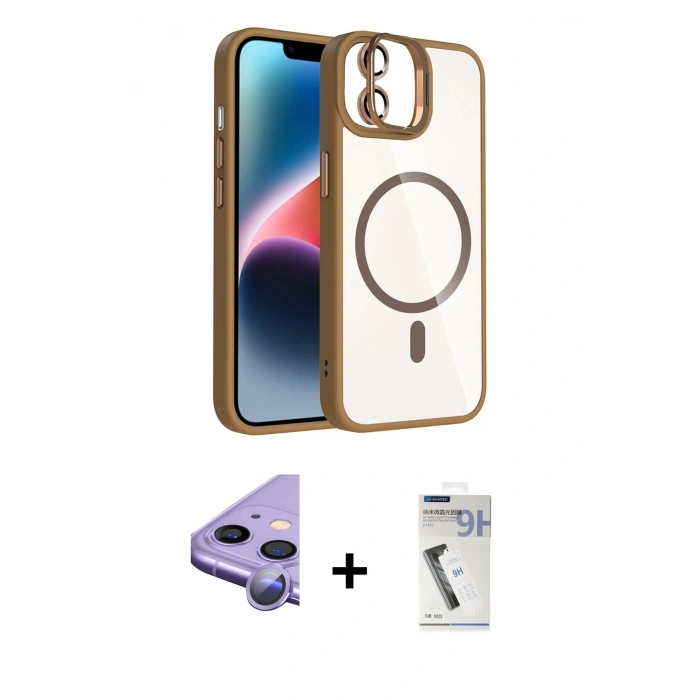MARSİLYAN™- iPhone 11 Kılıf Yadigar Asil Koleksiyonu - Şeffaf Uv Polymer Nano Ekran Koruyucu + Raze Metal Kamera Lens - MR
