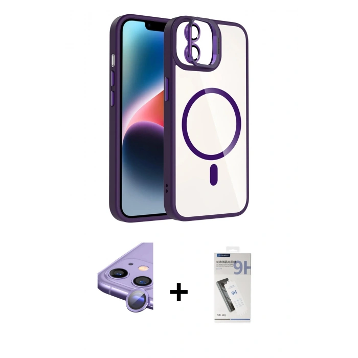 MARSİLYAN™- iPhone 11 Kılıf Yadigar Asil Koleksiyonu - Şeffaf Uv Polymer Nano Ekran Koruyucu + Raze Metal Kamera Lens - MR