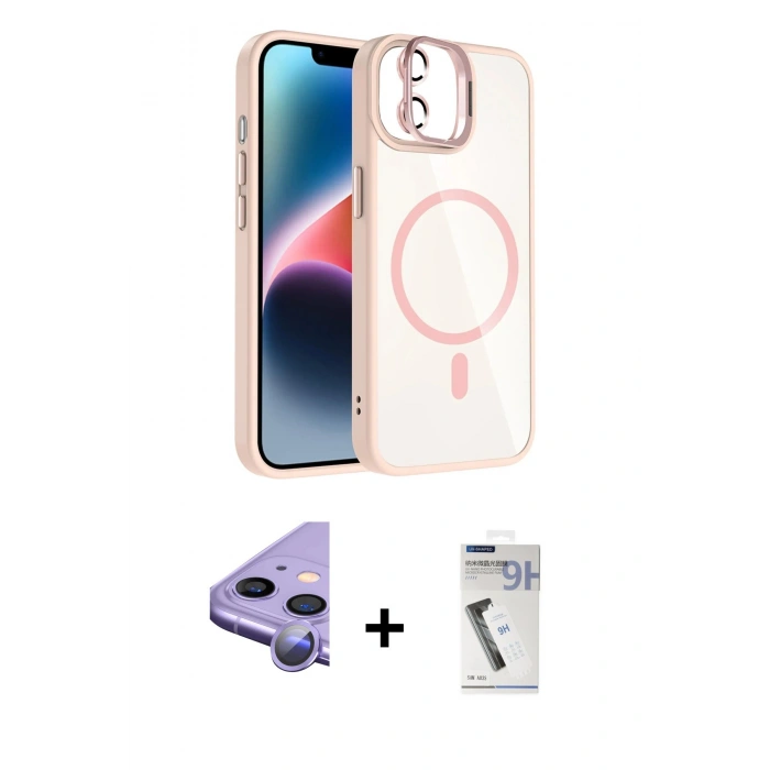 MARSİLYAN™- iPhone 11 Kılıf Yadigar Asil Koleksiyonu - Şeffaf Uv Polymer Nano Ekran Koruyucu + Raze Metal Kamera Lens - MR