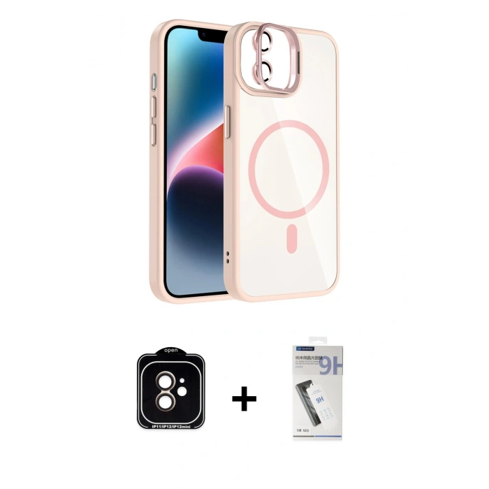 MARSİLYAN™- iPhone 11 Kılıf Yadigar Asil Koleksiyonu - Şeffaf Uv Polymer Nano Ekran Koruyucu + PVD Metal Kamera Lens - TU