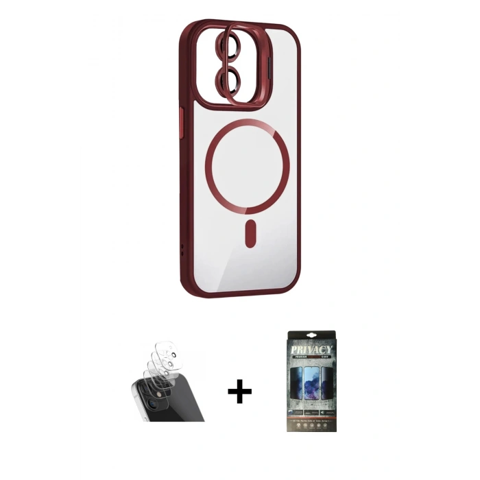 MARSİLYAN™- iPhone 11 Kılıf Yadigar Asil Koleksiyonu - Siyah 34D Hayalet Izgaralı Cam + Kamera Lens Koruma Cam - SF