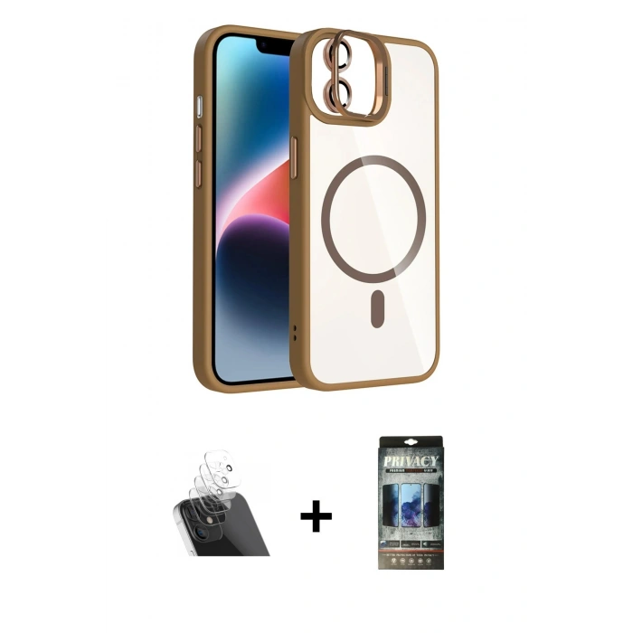 MARSİLYAN™- iPhone 11 Kılıf Yadigar Asil Koleksiyonu - Siyah 34D Hayalet Izgaralı Cam + Kamera Lens Koruma Cam - SF