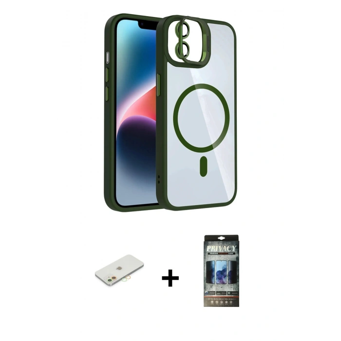 MARSİLYAN™- iPhone 11 Kılıf Yadigar Asil Koleksiyonu - Siyah 34D Hayalet Izgaralı Cam + Renkli Kamera Lens Koruma Cam - TU