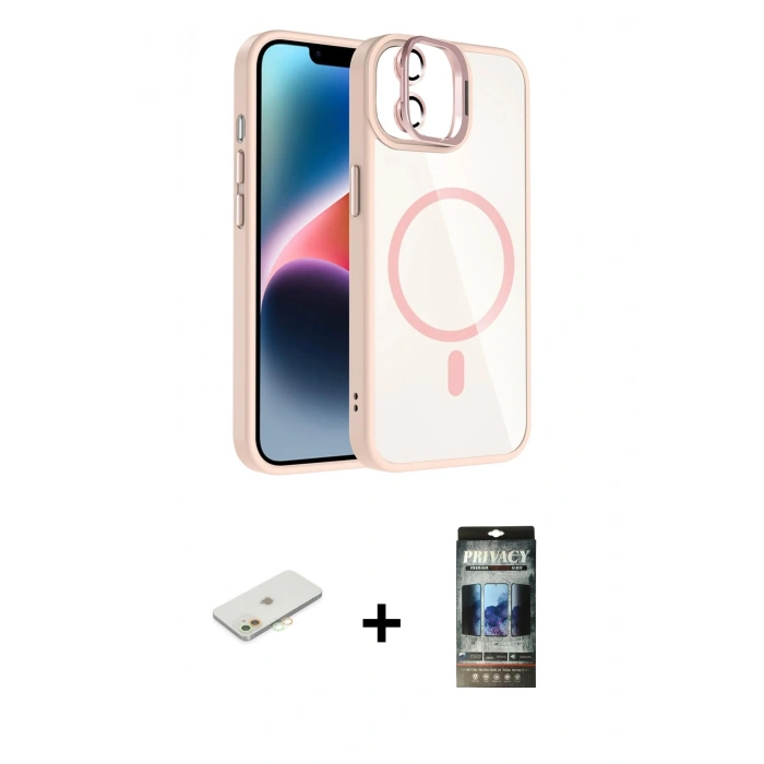 MARSİLYAN™- iPhone 11 Kılıf Yadigar Asil Koleksiyonu - Siyah 34D Hayalet Izgaralı Cam + Renkli Kamera Lens Koruma Cam - TU