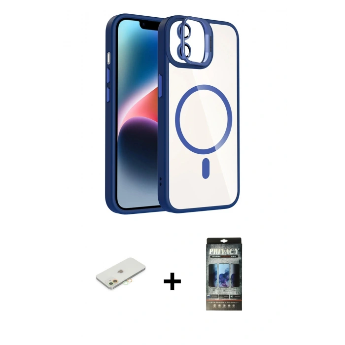 MARSİLYAN™- iPhone 11 Kılıf Yadigar Asil Koleksiyonu - Siyah 34D Hayalet Izgaralı Cam + Renkli Kamera Lens Koruma Cam - TU