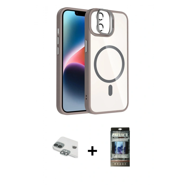 MARSİLYAN™- iPhone 11 Kılıf Yadigar Asil Koleksiyonu - Siyah 34D Hayalet Izgaralı Cam + Pers Alüminyum Kamera Lens - YL