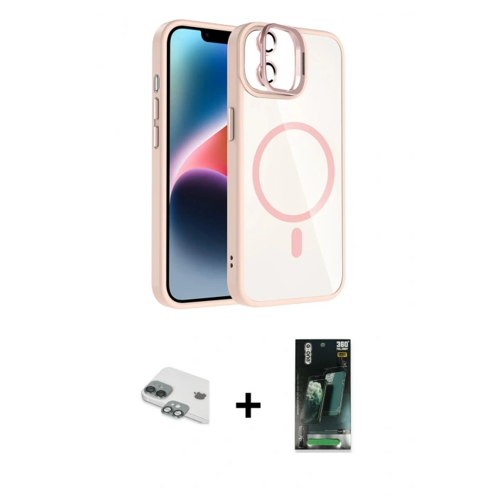 MARSİLYAN™- iPhone 11 Kılıf Yadigar Asil Koleksiyonu - Siyah 360 Mat Full Body Arka Koruyucu + Pers Alüminyum Kamera Lens - YL