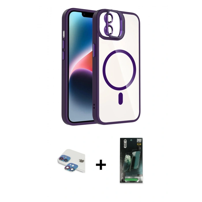 MARSİLYAN™- iPhone 11 Kılıf Yadigar Asil Koleksiyonu - Siyah 360 Mat Full Body Arka Koruyucu + Pers Alüminyum Kamera Lens - GI