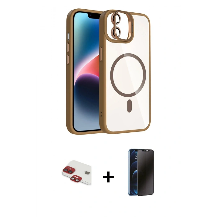 MARSİLYAN™- iPhone 11 Kılıf Yadigar Asil Koleksiyonu - Siyah 3D Antistatik Hayalet Cam Ekran Koruyucu + Pers Alüminyum Kamera Lens - KI