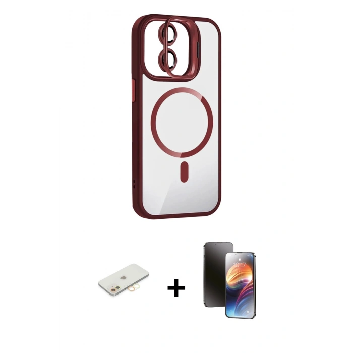 MARSİLYAN™- iPhone 11 Kılıf Yadigar Asil Koleksiyonu - Siyah 3D Antistatik Mat Seramik Nano Ekran Koruyucu + Renkli Kamera Lens Koruma Cam - SI