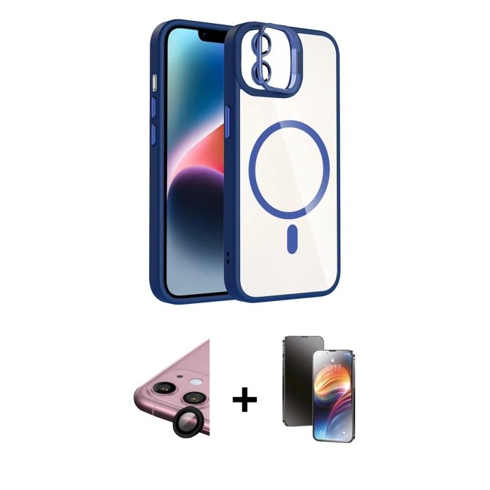 MARSİLYAN™- iPhone 11 Kılıf Yadigar Asil Koleksiyonu - Siyah 3D Antistatik Mat Seramik Nano Ekran Koruyucu + Raze Metal Kamera Lens - SH