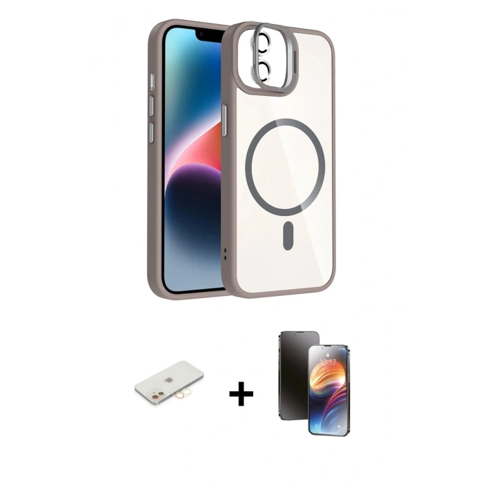 MARSİLYAN™- iPhone 11 Kılıf Yadigar Asil Koleksiyonu - Siyah 3D Antistatik Mat Seramik Nano Ekran Koruyucu + Renkli Kamera Lens Koruma Cam - SI