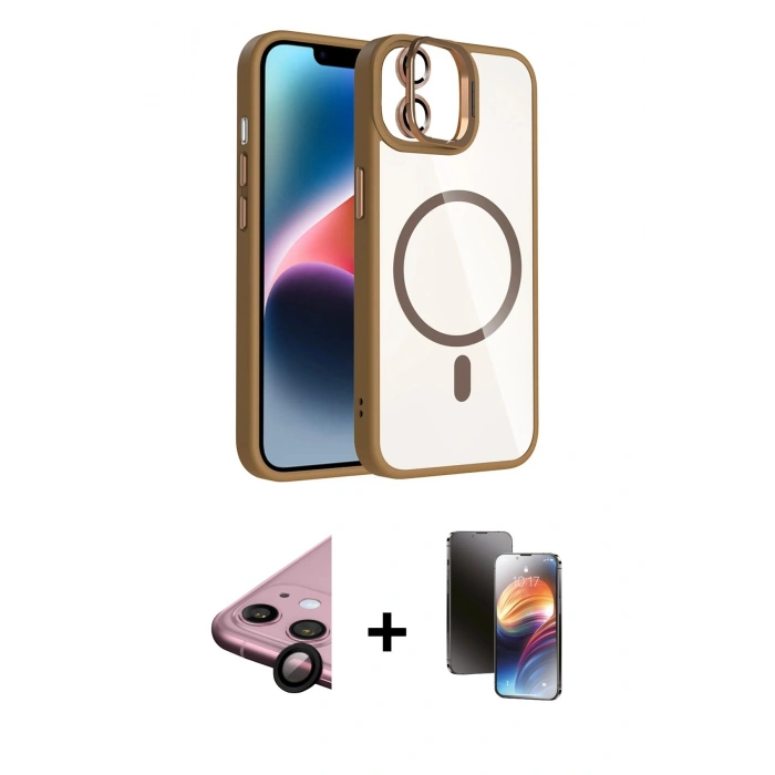 MARSİLYAN™- iPhone 11 Kılıf Yadigar Asil Koleksiyonu - Siyah 3D Antistatik Mat Seramik Nano Ekran Koruyucu + Raze Metal Kamera Lens - SH