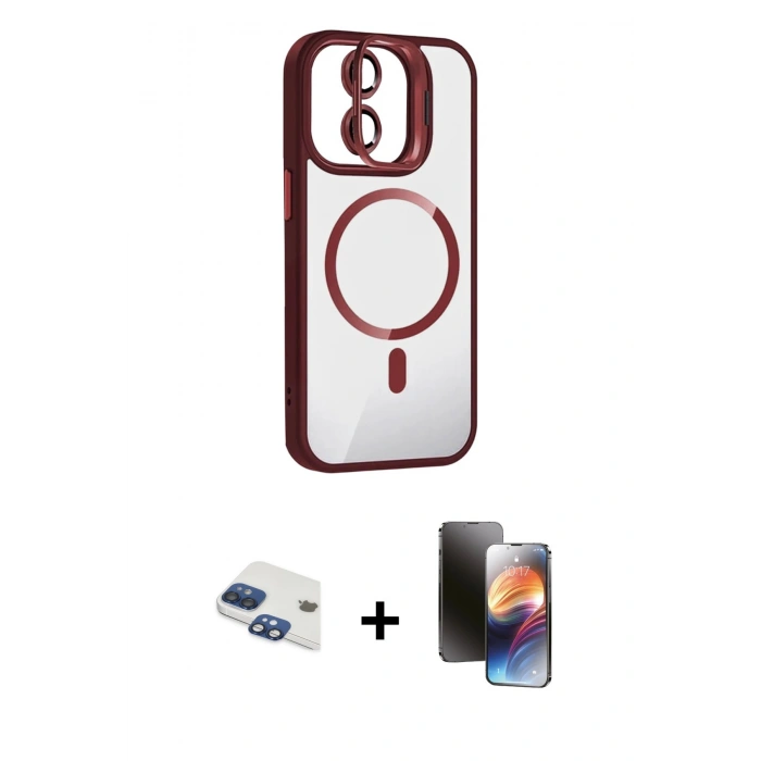 MARSİLYAN™- iPhone 11 Kılıf Yadigar Asil Koleksiyonu - Siyah 3D Antistatik Mat Seramik Nano Ekran Koruyucu + Pers Alüminyum Kamera Lens - LT