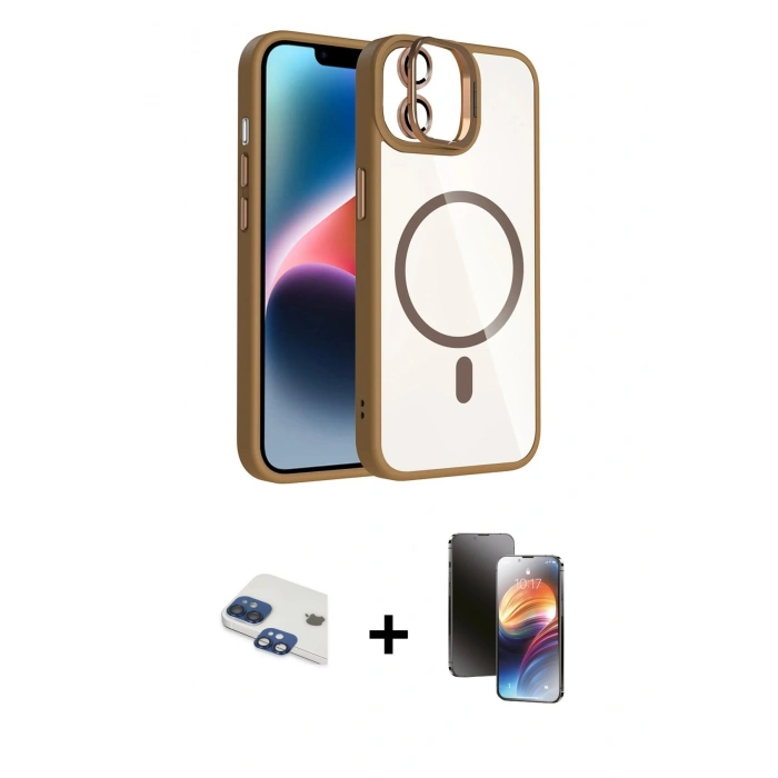 MARSİLYAN™- iPhone 11 Kılıf Yadigar Asil Koleksiyonu - Siyah 3D Antistatik Mat Seramik Nano Ekran Koruyucu + Pers Alüminyum Kamera Lens - LT
