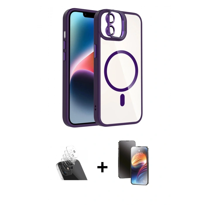 MARSİLYAN™- iPhone 11 Kılıf Yadigar Asil Koleksiyonu - Siyah 3D Antistatik Mat Seramik Nano Ekran Koruyucu + Kamera Lens Koruma Cam - SF