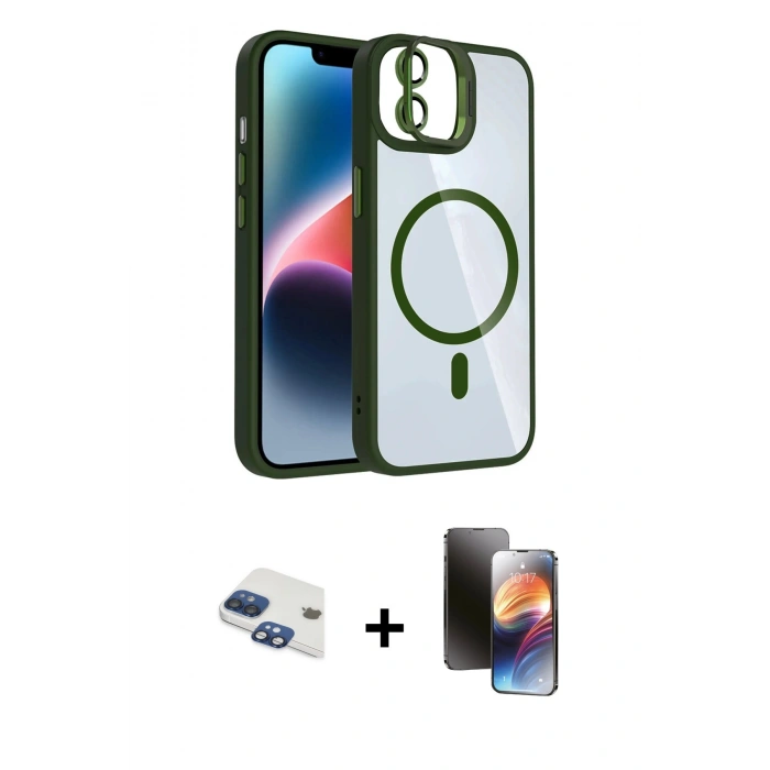 MARSİLYAN™- iPhone 11 Kılıf Yadigar Asil Koleksiyonu - Siyah 3D Antistatik Mat Seramik Nano Ekran Koruyucu + Pers Alüminyum Kamera Lens - LT