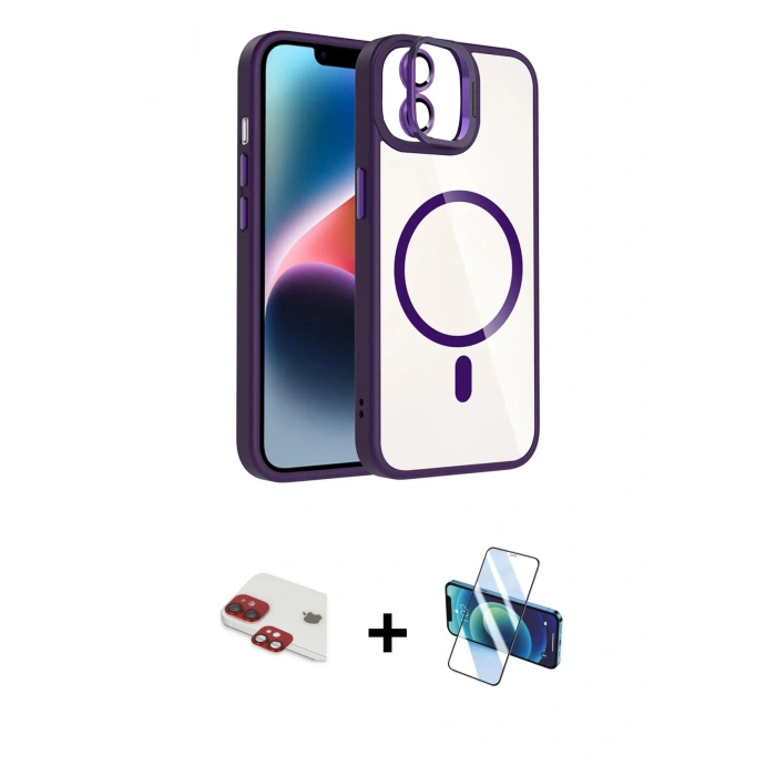 MARSİLYAN™- iPhone 11 Kılıf Yadigar Asil Koleksiyonu - Siyah 3D Antistatik Seramik Nano Ekran Koruyucu + Pers Alüminyum Kamera Lens - KI