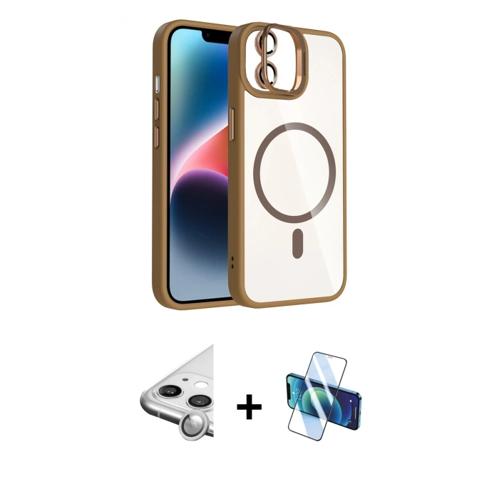 MARSİLYAN™- iPhone 11 Kılıf Yadigar Asil Koleksiyonu - Siyah 3D Antistatik Seramik Nano Ekran Koruyucu + Raze Metal Kamera Lens - GS