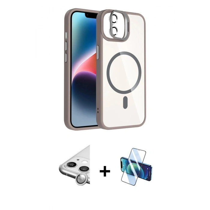 MARSİLYAN™- iPhone 11 Kılıf Yadigar Asil Koleksiyonu - Siyah 3D Antistatik Seramik Nano Ekran Koruyucu + Raze Metal Kamera Lens - GS