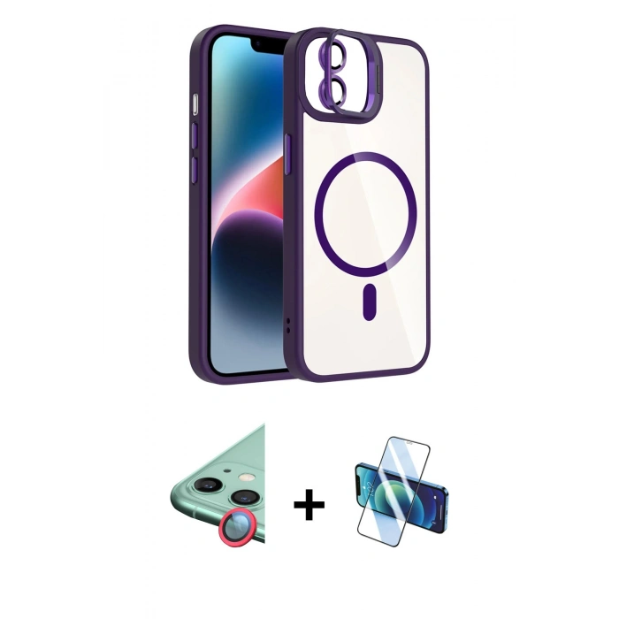 MARSİLYAN™- iPhone 11 Kılıf Yadigar Asil Koleksiyonu - Siyah 3D Antistatik Seramik Nano Ekran Koruyucu + Raze Metal Kamera Lens - KI