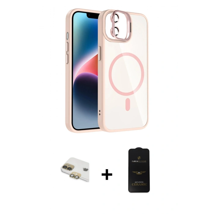 MARSİLYAN™- iPhone 11 Kılıf Yadigar Asil Koleksiyonu - Siyah 6D Antistatik Mat Seramik Hayalet Nano Ekran Koruyucu + Pers Alüminyum Kamera Lens - GD