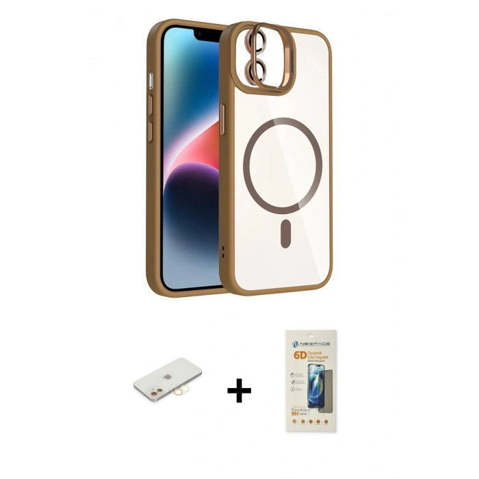 MARSİLYAN™- iPhone 11 Kılıf Yadigar Asil Koleksiyonu - Siyah 6D Mat Seramik Hayalet Nano Ekran Koruyucu + Renkli Kamera Lens Koruma Cam - SI