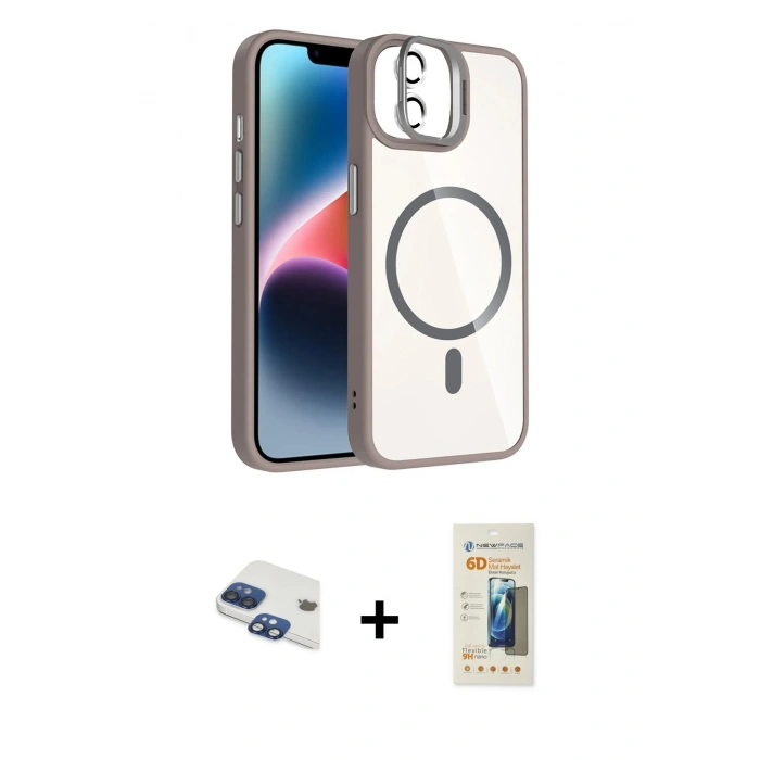 MARSİLYAN™- iPhone 11 Kılıf Yadigar Asil Koleksiyonu - Siyah 6D Mat Seramik Hayalet Nano Ekran Koruyucu + Pers Alüminyum Kamera Lens - LT