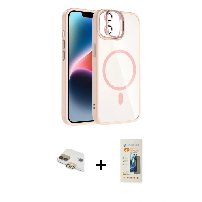 MARSİLYAN™- iPhone 11 Kılıf Yadigar Asil Koleksiyonu - Siyah 6D Mat Seramik Hayalet Nano Ekran Koruyucu + Pers Alüminyum Kamera Lens - GD