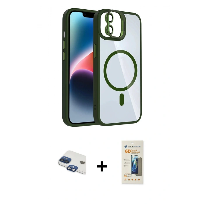 MARSİLYAN™- iPhone 11 Kılıf Yadigar Asil Koleksiyonu - Siyah 6D Mat Seramik Hayalet Nano Ekran Koruyucu + Pers Alüminyum Kamera Lens - LT