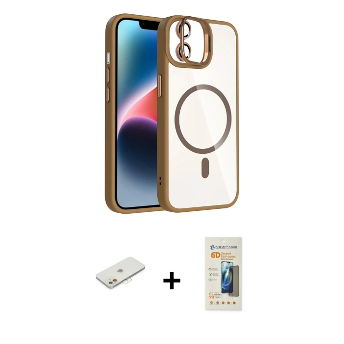 MARSİLYAN™- iPhone 11 Kılıf Yadigar Asil Koleksiyonu - Siyah 6D Mat Seramik Hayalet Nano Ekran Koruyucu + Renkli Kamera Lens Koruma Cam - TU