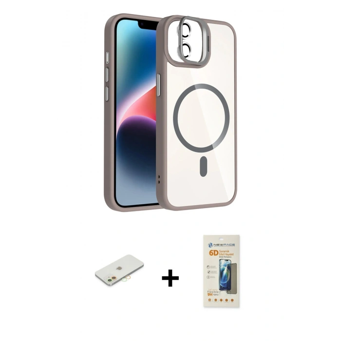 MARSİLYAN™- iPhone 11 Kılıf Yadigar Asil Koleksiyonu - Siyah 6D Mat Seramik Hayalet Nano Ekran Koruyucu + Renkli Kamera Lens Koruma Cam - TU