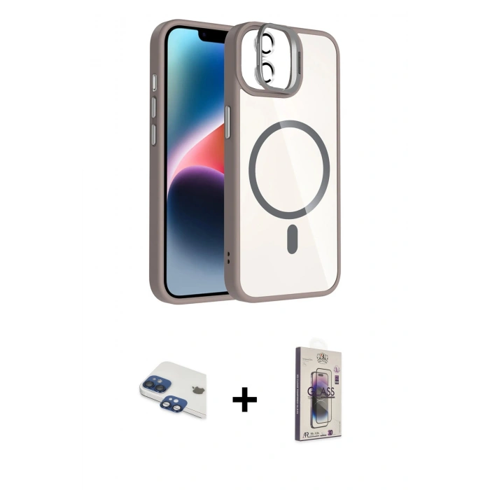 MARSİLYAN™- iPhone 11 Kılıf Yadigar Asil Koleksiyonu - Siyah Bilvis 3D Cam Ekran Koruyucu + Pers Alüminyum Kamera Lens - LT