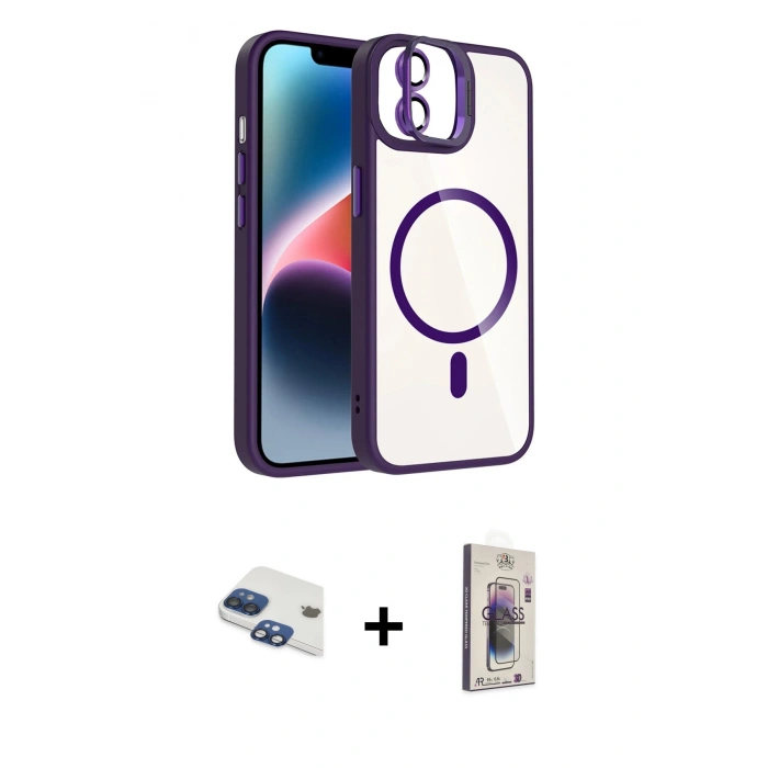 MARSİLYAN™- iPhone 11 Kılıf Yadigar Asil Koleksiyonu - Siyah Bilvis 3D Cam Ekran Koruyucu + Pers Alüminyum Kamera Lens - LT