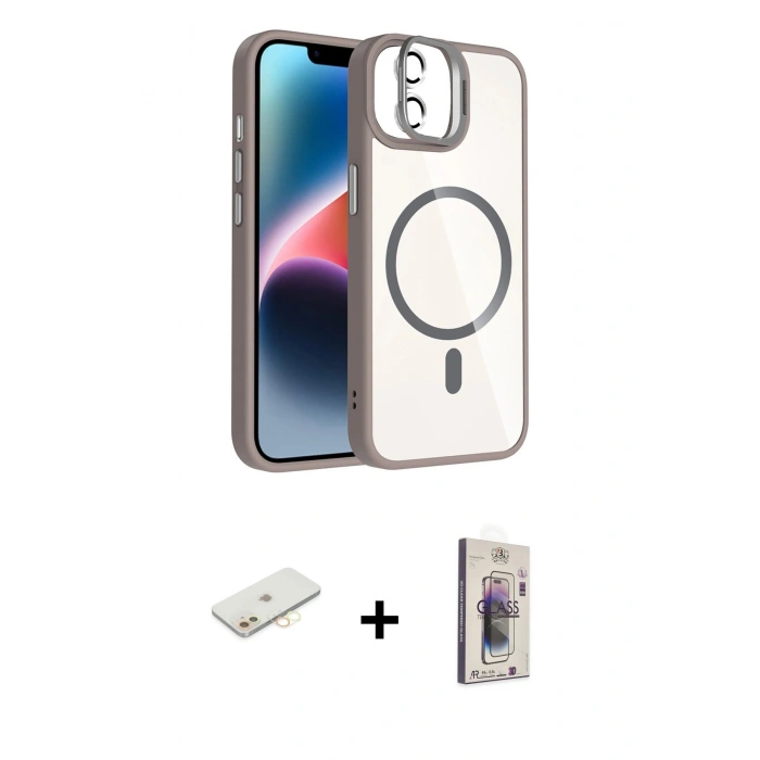 MARSİLYAN™- iPhone 11 Kılıf Yadigar Asil Koleksiyonu - Siyah Bilvis 3D Cam Ekran Koruyucu + Renkli Kamera Lens Koruma Cam - SI