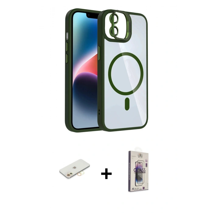 MARSİLYAN™- iPhone 11 Kılıf Yadigar Asil Koleksiyonu - Siyah Bilvis 3D Cam Ekran Koruyucu + Renkli Kamera Lens Koruma Cam - SI