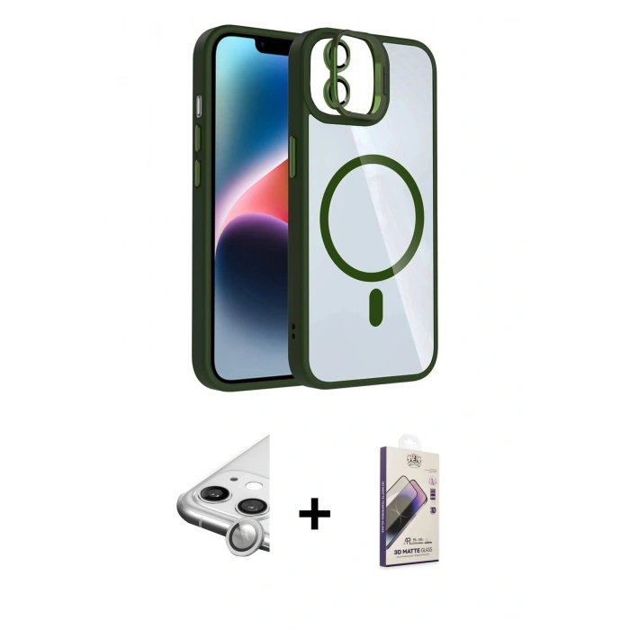 MARSİLYAN™- iPhone 11 Kılıf Yadigar Asil Koleksiyonu - Siyah Bilvis 3D Mat Cam Ekran Koruyucu + Raze Metal Kamera Lens - GS