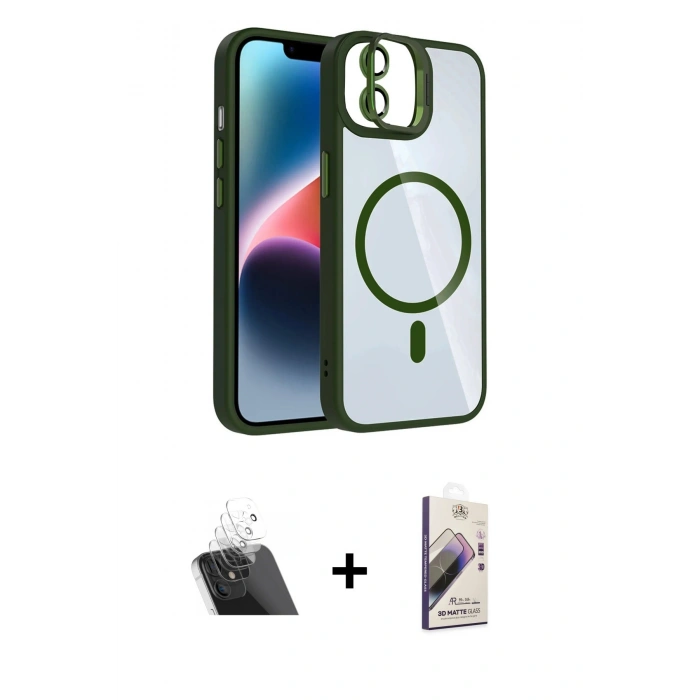 MARSİLYAN™- iPhone 11 Kılıf Yadigar Asil Koleksiyonu - Siyah Bilvis 3D Mat Cam Ekran Koruyucu + Kamera Lens Koruma Cam - SF