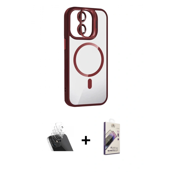 MARSİLYAN™- iPhone 11 Kılıf Yadigar Asil Koleksiyonu - Siyah Bilvis 3D Mat Cam Ekran Koruyucu + Kamera Lens Koruma Cam - SF
