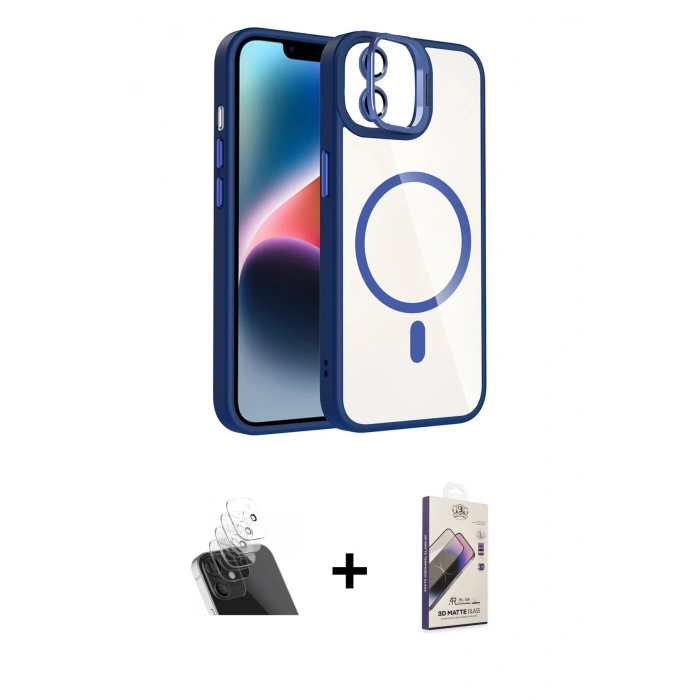 MARSİLYAN™- iPhone 11 Kılıf Yadigar Asil Koleksiyonu - Siyah Bilvis 3D Mat Cam Ekran Koruyucu + Kamera Lens Koruma Cam - SF