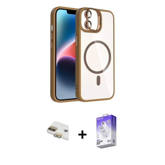MARSİLYAN™- iPhone 11 Kılıf Yadigar Asil Koleksiyonu - Siyah Bilvis 5in1 3D Magic Cam Ekran Koruyucu + Pers Alüminyum Kamera Lens - GD