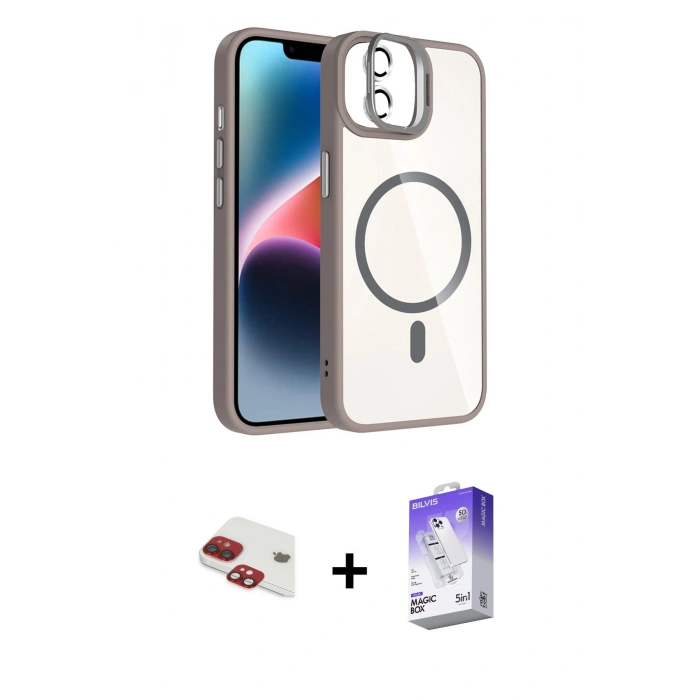MARSİLYAN™- iPhone 11 Kılıf Yadigar Asil Koleksiyonu - Siyah Bilvis 5in1 3D Magic Cam Ekran Koruyucu + Pers Alüminyum Kamera Lens - KI