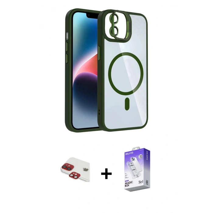 MARSİLYAN™- iPhone 11 Kılıf Yadigar Asil Koleksiyonu - Siyah Bilvis 5in1 3D Magic Cam Ekran Koruyucu + Pers Alüminyum Kamera Lens - KI